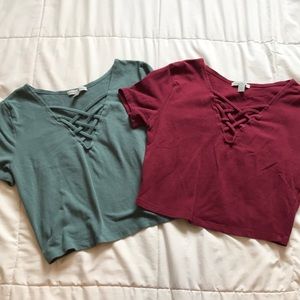 Two Charlotte Russe crop tops • size small